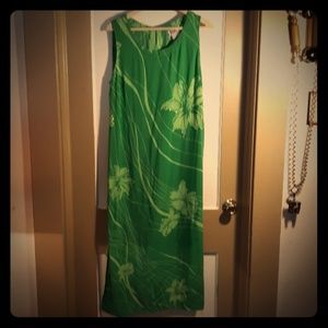 R&K Originals green floral Maxi 100% rayon size 16